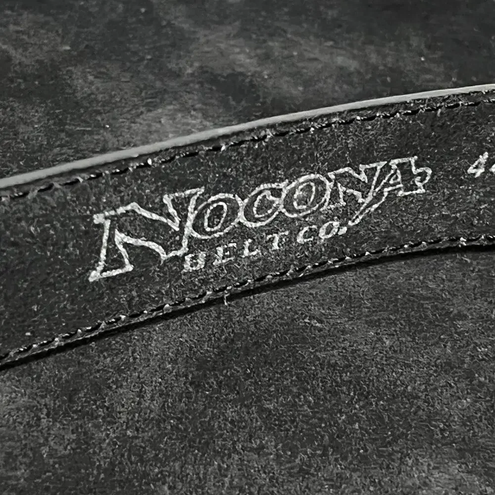 Nocona Belt Co Belt Mens 44 Black Leather Western Silver Tip Cowboy N2450701
